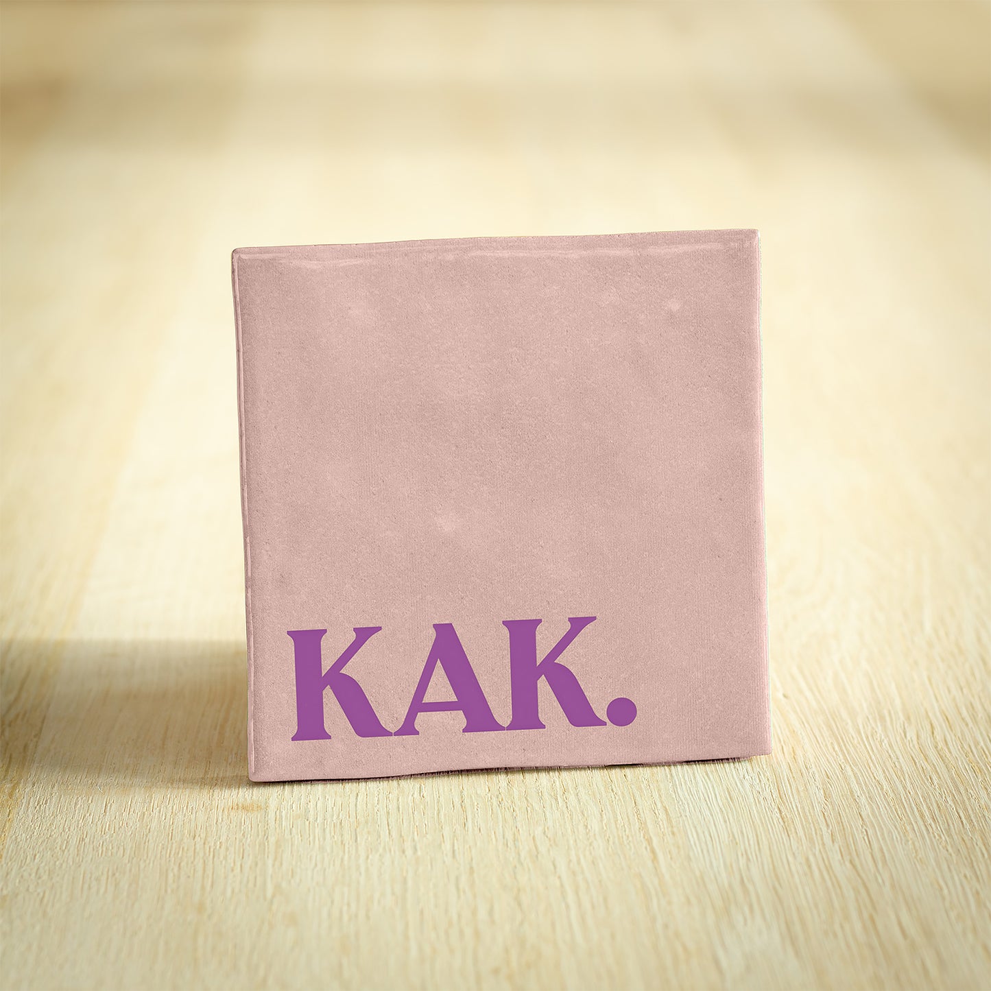 Gekleurde tegeltjes met tekst - KAK roze en paars