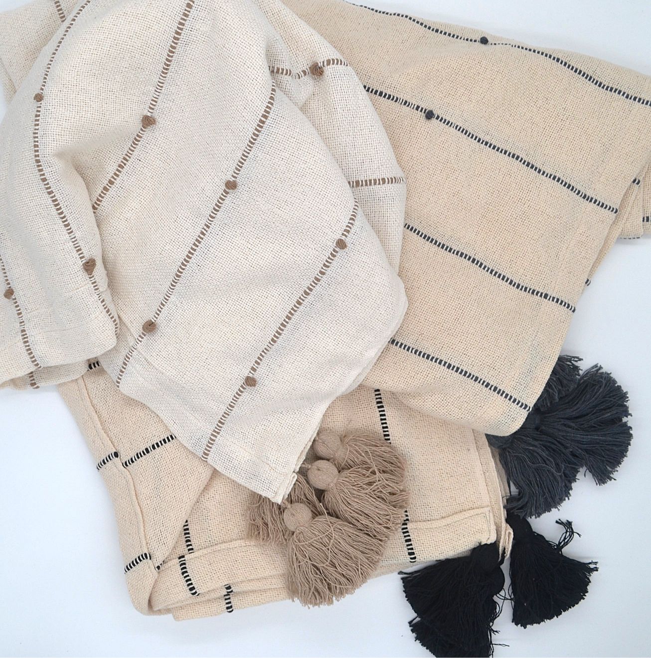 Katoenen plaid Nook Nuance beige organisch katoen.