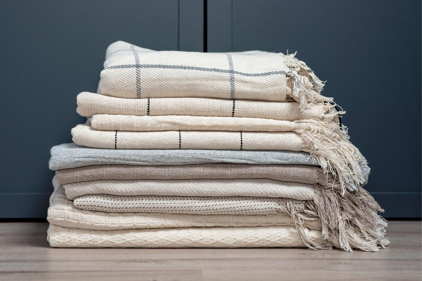 Ivoor Plaid – Zachte Naturel Handgeweven Plaid van 100% Organisch Katoen