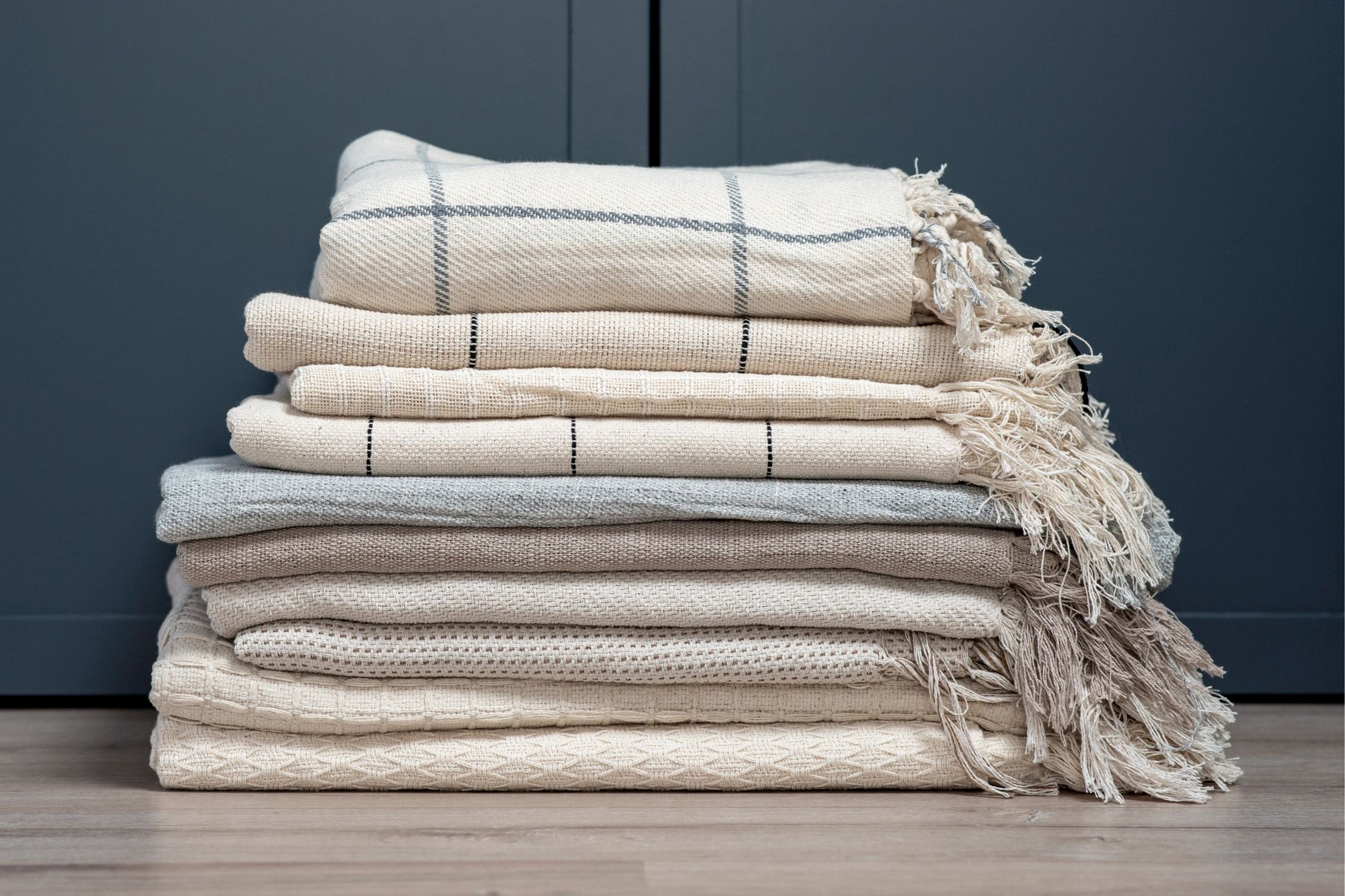 Ivoor Plaid – Zachte Naturel Handgeweven Plaid van 100% Organisch Katoen