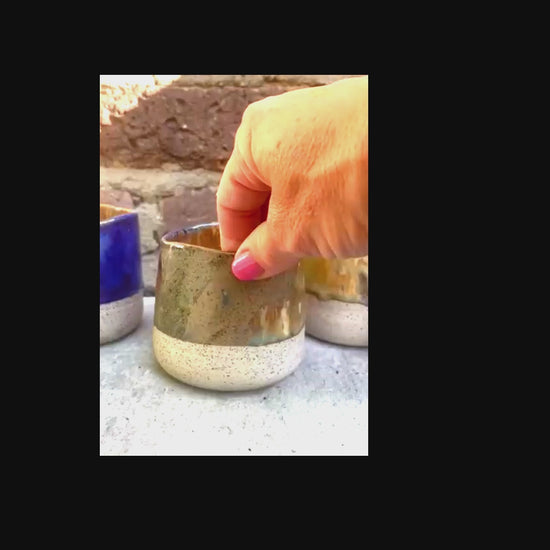 Keramische cappuccino mok, handgemaakt, 250 ml