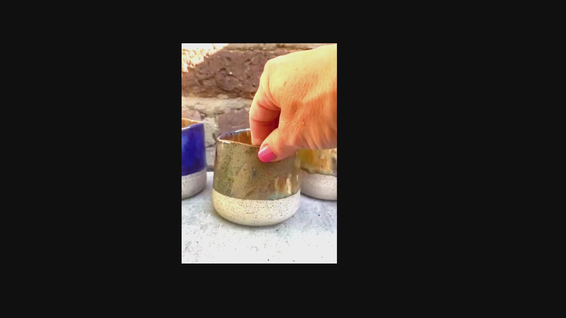 Keramische cappuccino mok, handgemaakt, 250 ml